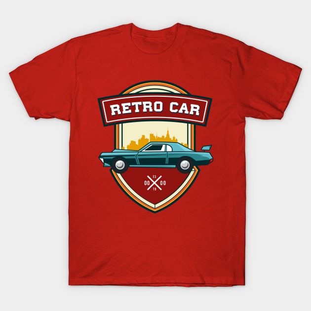 Vintage Retro Car Badge T-Shirt by Harrisaputra